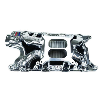 compare product Edelbrock Ford SB 302 Performer RPM Intake Manifold - Chrome Plasma Finish