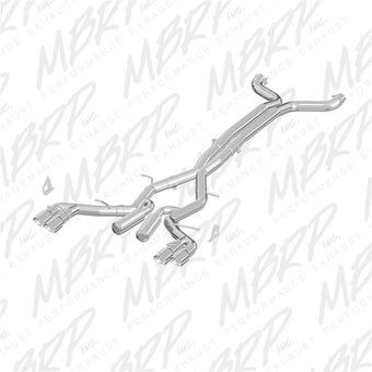 compare product MBRP 2016 Chevy Camaro V8 6.2L 6spd 3in Alum Race Dual Cat Back w/ 4.5in Quad Dual Wall Tips