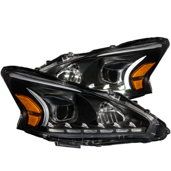 compare product ANZO 2013-2014 Nissan Altima Projector Headlights w/ Plank Style Design Black