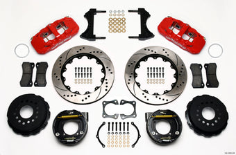 compare product Wilwood AERO4 Rear P-Brake Kit 14.00in Drill Red 58-64 Olds/Pontiac Ends 2.81in Offset