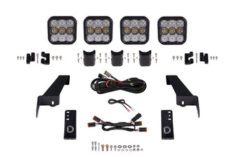 compare product Diode Dynamics Jeep JL SS5 4-Pod CrossLink Grille Lightbar Kit Pro - White Combo