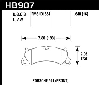 compare product Hawk 12-16 Porsche 911 Carrera S HP+ Front Brake Pads