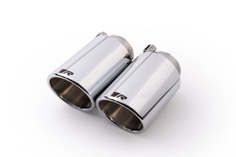 compare product Remus Stainless Steel 102mm Angled Chrome w/Adj Clamp Tail Pipe Set (Pair)