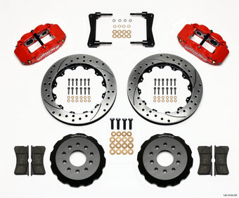compare product Wilwood Narrow Superlite 6R Front Hat Kit 13.06in Drill Red 2005-2014 Mustang
