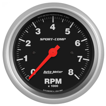 compare product Autometer Sport-Comp 3-3/8 inch 8000 RPM Electronic In Dash Tach