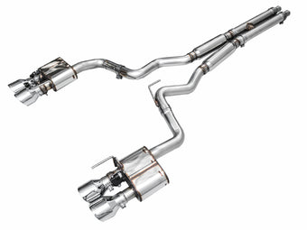 compare product AWE 2024 Ford Mustang GT Fastback S650 RWD SwitchPath Catback Exhaust w/ Quad Chrome Silver Tips
