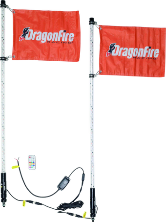 compare product DragonFire Racing Whips - 4Ft Spiral Led Clear Pair