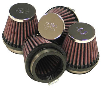 compare product K&N Universal Chrome Filter 2.125 in Flange ID / 3in Base OD / 2in Top OD / 2.75in H (4 per box)