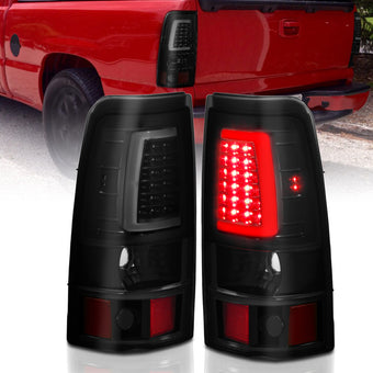 compare product ANZO 1999-2002 Chevy Silverado 1500 LED Taillights Plank Style Black w/Smoke Lens