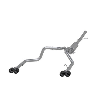 compare product MBRP 19-21 Chevy Silverado 1500 6.2L 2.5in Dual Split Rear Cat Back w/ Quad Carbon Fiber Tips- T304