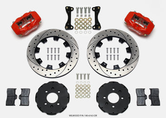 compare product Wilwood Forged Dynalite Front Hat Kit 12.19in Drilled Red 94-01 Honda/Acura w/262mm Disc