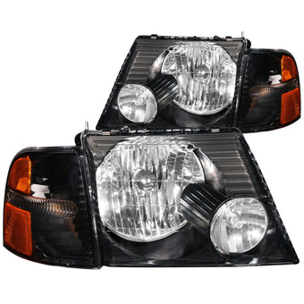 compare product ANZO 2002-2005 Ford Explorer Crystal Headlights Black w/ Corner Lights 2pc