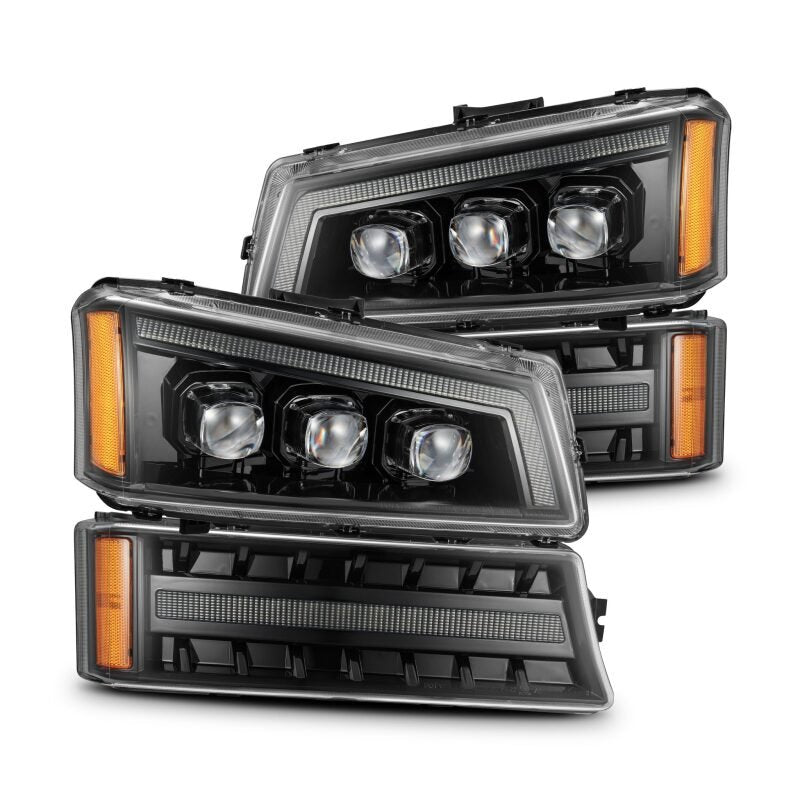 AlphaRex 03 - 06 Chevy Silverado 1500/2500HD/3500HD/Avalanche Alpha - Black NOVA LED Proj Headlights - My Store