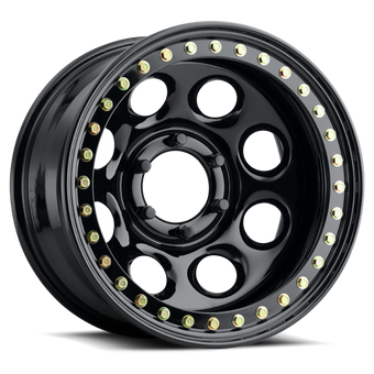 compare product Raceline RT81 Rock 8 17x9.5in/6x139.7 BP/-44mm Offset/107.95mm Bore - Gloss Black Beadlock Wheel