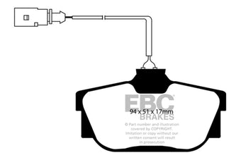 compare product EBC 00 Volkswagen Eurovan 2.8 (ATE) with Wear Leads Ultimax2 Rear Brake Pads