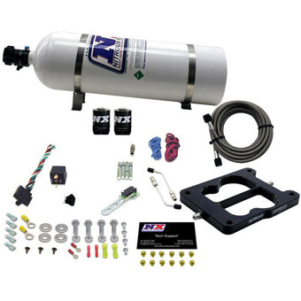 compare product Nitrous Express Q-Jet/Holley Spread Bore Nitrous Kit (50-300HP) w/15lb Bottle