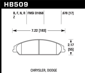 compare product Hawk 05 Chrysler 300C w/ Perf. and HD Suspension Performance Ceramic Street Front Brake Pads
