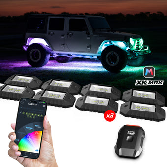 compare product XK Glow RGBW 8pc Addressable LED Rock Light Kit