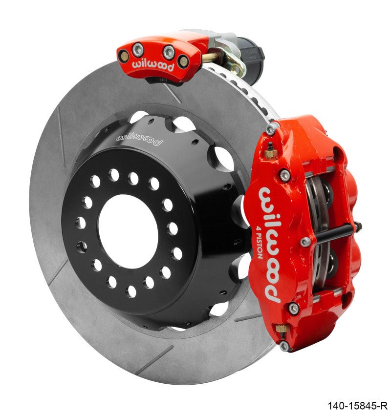 Wilwood Narrow Superlite 4R Rear P - Brk Kit 14.00in Rotor Big Ford New Style 2.50in Offset - Red - My Store