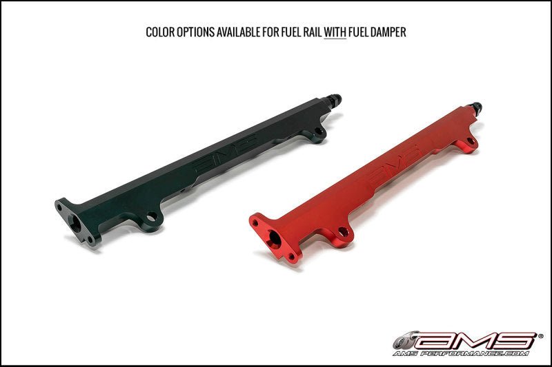 AMS Performance 08 - 15 Mitsubishi EVO X CNC Machined Aluminum Fuel Rail w/Pulsation Dampener - Black - My Store