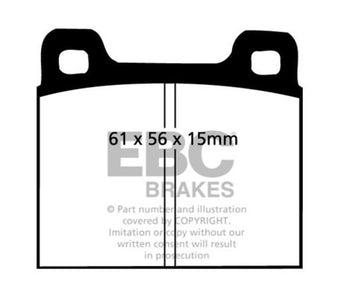compare product EBC 64-69 Porsche 911 2.0 (M Caliper) (Solid front rotor) Yellowstuff Front Brake Pads