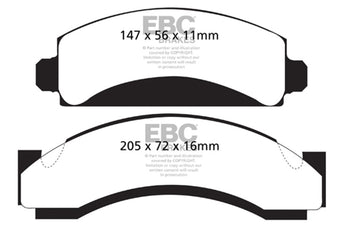 compare product EBC 74-80 Chevrolet C30 (JB8) Yellowstuff Front Brake Pads