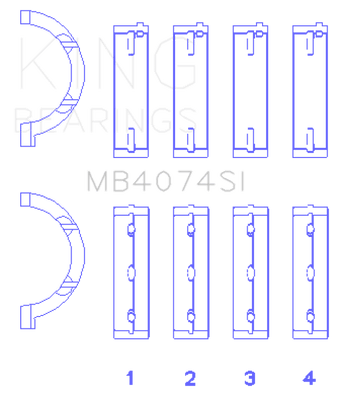 compare product King Engine Bearings Chrysler 2.7L (Size +0.75mm) Main Bearing Set