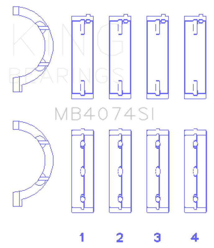 King Engine Bearings Chrysler 2.7L (Size +0.25mm) Main Bearing Set - My Store