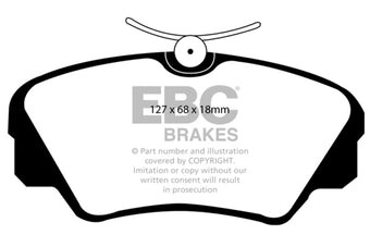 compare product EBC 97-01 Cadillac Catera 3.0 Ultimax2 Front Brake Pads
