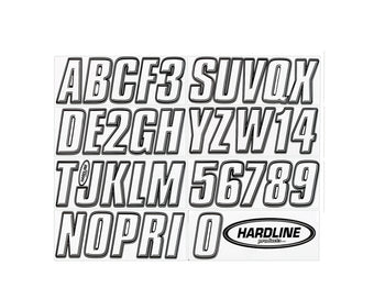 compare product Hardline Boat Lettering Registration Kit 3 in. - 800 White/Black