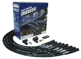 compare product Moroso Chevrolet Big Block Ignition Wire Set - Ultra 40 - Unsleeved - Non-HEI - Over Valve - Black