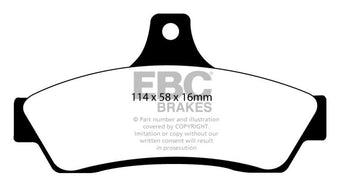 compare product EBC 03-04 Pontiac GTO 5.7 (Solid Rear Rotors) Yellowstuff Rear Brake Pads