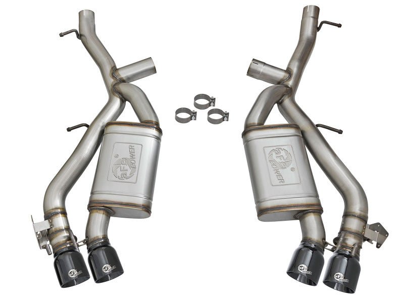 aFe MACHForce XP 3in 304 SS Axle - Back Exhaust Dual Exhaust (NPP) w/ Black Tips 16 - 17 Camaro SS V8 - My Store