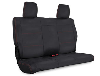 compare product PRP 07-10 Jeep Wrangler JK Rear Seat Covers/2 door - Black with Red Stitching