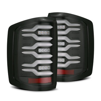 compare product AlphaRex 14-18 Chevrolet Silverado Luxx-Series LED Tail Lights Black w/Activ Light/Seq Signal