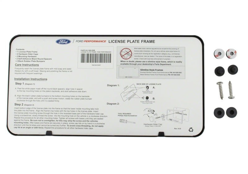 Ford Racing Ford Performance Slim License Plate Frame - Black Stainless Steel - My Store
