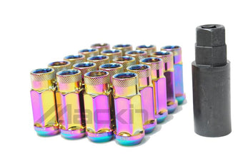 compare product Wheel Mate Monster Open End Lug Nut Set of 20 - Black Chrome 14x1.50