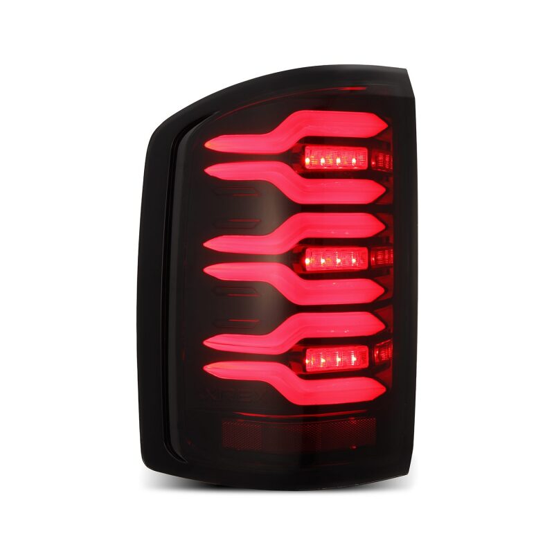 AlphaRex 14 - 18 GMC Sierra 1500/2500HD/3500HD LUXX - Series LED Tail Lights Blk/Red w/Actv Lgt Seq. Sig - My Store