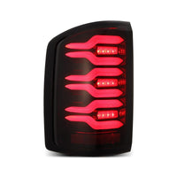 AlphaRex 14 - 18 GMC Sierra 1500/2500HD/3500HD LUXX - Series LED Tail Lights Blk/Red w/Actv Lgt Seq. Sig - My Store