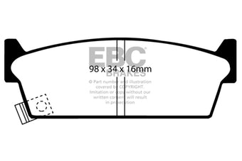 compare product EBC 90-93 Infiniti M30 3.0L Ultimax2 Rear Brake Pads