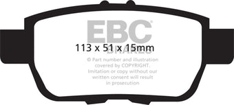 compare product EBC 05-14 Honda Ridgeline 3.5 Greenstuff Rear Brake Pads