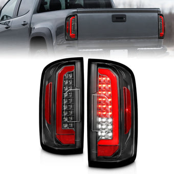 compare product ANZO 15-21 Chevrolet Colorado Full LED Tail Lights w/ Red Lightbar Black Housing Clear Lens