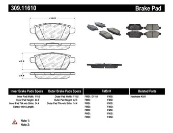 compare product StopTech Performance 06-07 Mazdaspeed 6 Rear Brake Pads