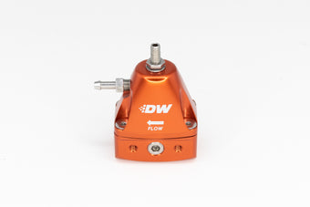 compare product DeatschWerks DWR1000iL In-Line Adjustable Fuel Pressure Regulator - Orange