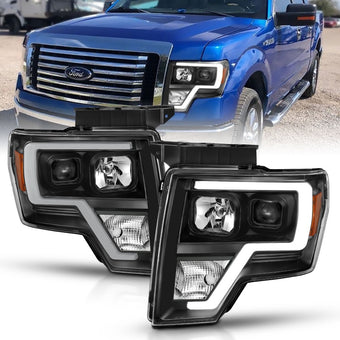 compare product ANZO 2009-2014 Ford F-150 Projector Light Bar H.L Black Amber