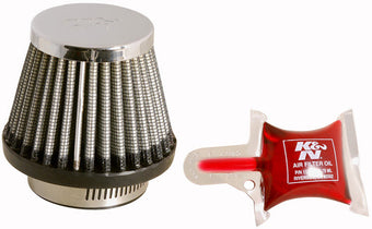 compare product K&N Universal Chrome Filter - Round Tapered - 3in Base OD x 2in Top OD x 2.375in H