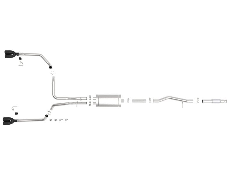 aFe Vulcan Series 3in - 2 - 1/2in 304 SS Cat - Back 2019 GM Silverado / Sierra 1500 V8 - 5.3L w/ Black Tips - My Store