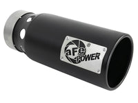 aFe SATURN 4S 4in SS Intercooled Exhaust Tip - Black 4in In x 5in Out x 12in L Bolt - On - My Store