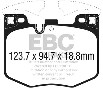 compare product EBC 2017+ BMW 530 2.0L Turbo (G30) Ultimax2 Front Brake Pads
