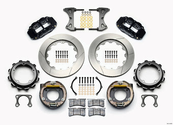 compare product Wilwood Narrow Superlite 4R Rear P-Brk Kit 14.00in Strange Eng Floater 3.49in Offset